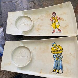 McDonald's Vintage Character Trays with Ronald and Mayor McCheese